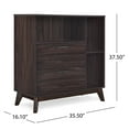 thumbnail image 3 of Stunning Mid-century Cabinet - Faux Wood, 15.66" Depth, Spacious Storage With Shelves And Drawers Wood 36.26" W X 37.53" H, Interior Drawer Shelf Organization Combinations, 3 of 6