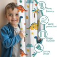 thumbnail image 3 of Blackout Kids Curtains,White Dinosaurs Palms Stars Pattern Childrens Insulated Curtains Set Of 2,Bedroom Essentials,Toddler Room Decor 52"x63", 3 of 5