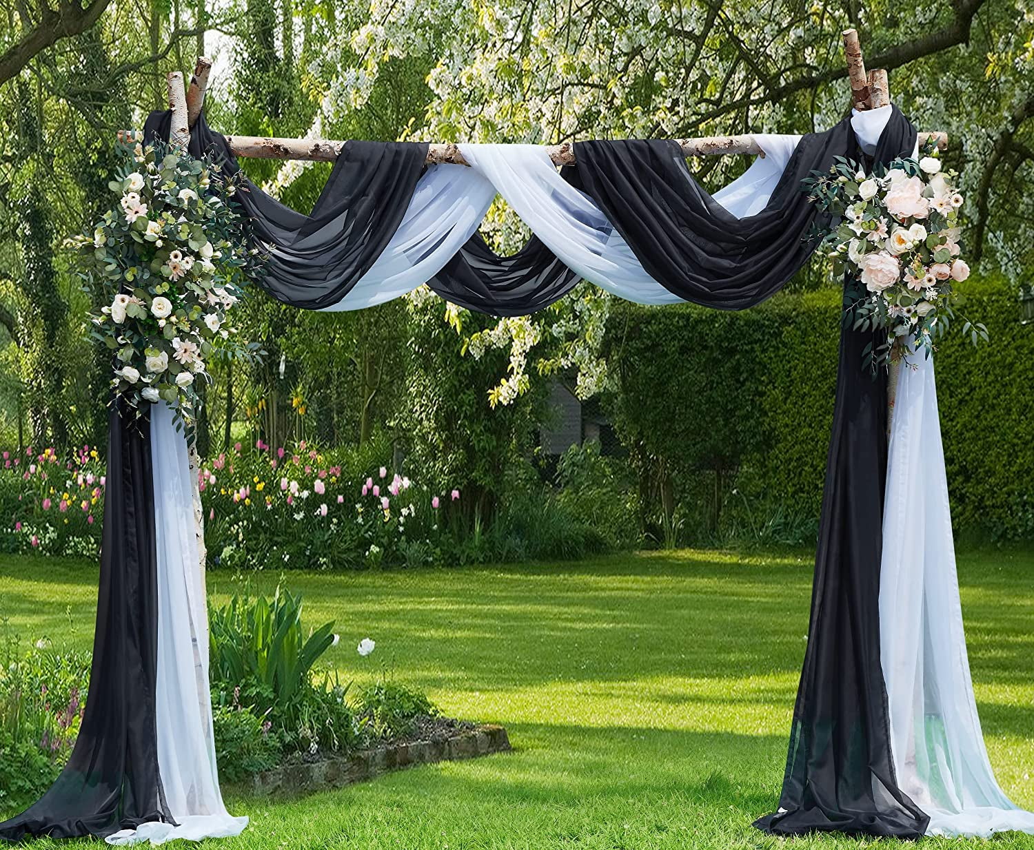 Warm Home Designs 55" W x 360" L Black Bed Canopy for Extra Large Bed. BC Black 360
