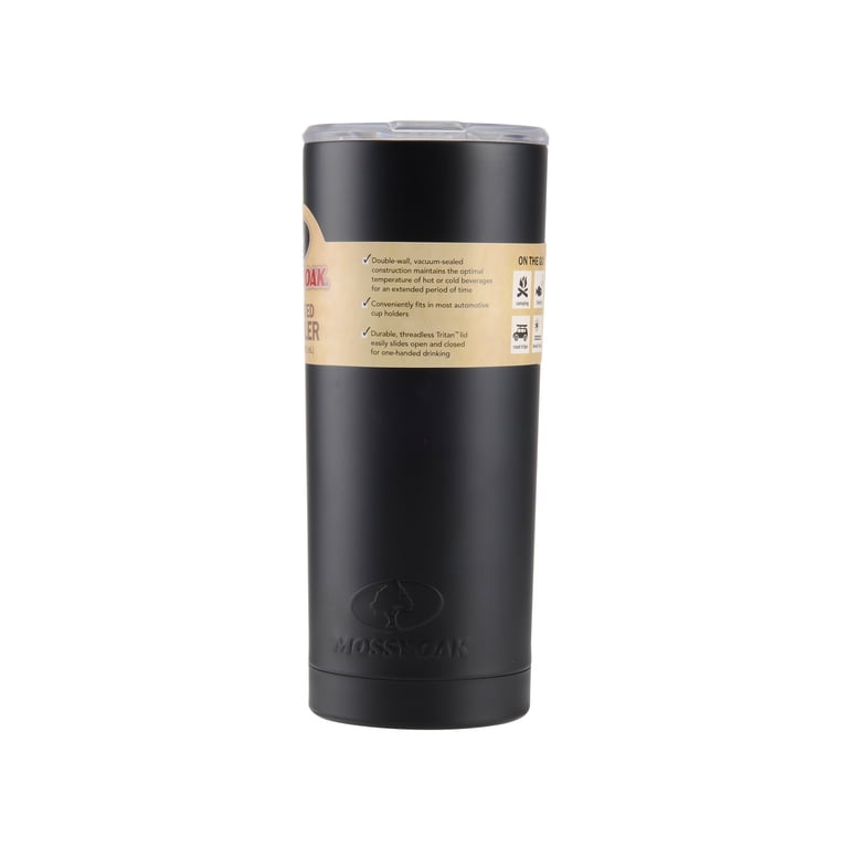 Mossy Oak 20 Ounce Matte Black Double Wall Stainless Steel 