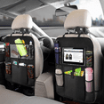 thumbnail image 2 of Organizador de 2 unidades, organizadores de respaldo de asiento de coche, protector de asiento, protectores de respaldo de asiento de coche con soporte transparente para tableta de 10 pulgadas + 5, 2 of 5