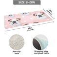 thumbnail image 2 of Bath Mat Soft Plush Non-Slip Absorbent Bathroom Rugs 39"x20" Bulldog Dog Face and Heart, 2 of 8