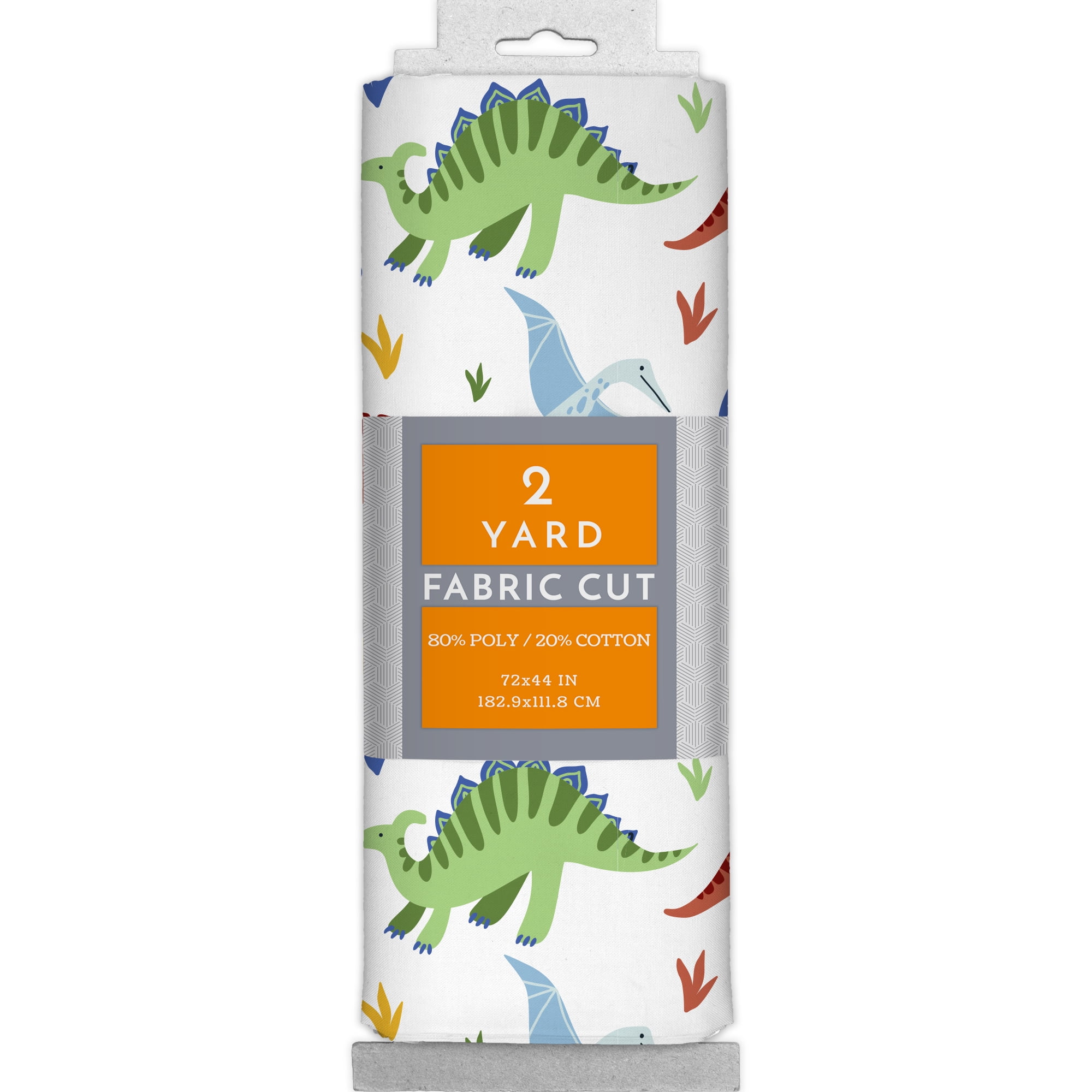 2 Yards 100% Cotton Color Dino, Multi-color, 44" Wide for Crafts by David Textiles