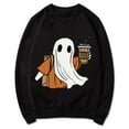 thumbnail image 4 of CLOISE Halloween Sweatshirts for Women Funny Ghost Graphic Pullover Sweatshirts Fall Long Sleeve Crewneck Hoodies Shirts Casual Blouses Holiday Party Outfits Black XL Treat, 4 of 5