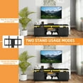 thumbnail image 3 of Craftian Height Adjustable TV Mount for 75/65/60 inch TVs, LED TV Stand with Mount & Power Outlet, Black, 3 of 6