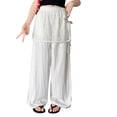 thumbnail image 3 of Liyamei Girls Casual Pants with Solid Color and Elastic Waist for Summer Daily Wear Size 8-14 Years, 3 of 5