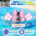 thumbnail image 2 of MoKo Toddler Swim Vest with Whistle for 20-50lbs, Arm Floaties Water Wings for Kid 2-8 years old, Pink Diamond Pattern, 2 of 6
