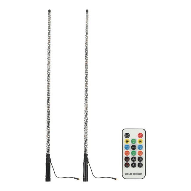 Aramox RGB LED Whip Light With Flag APP Control LED RGB Dancing Light Offroad Warning Lighted Antenna Whips 300 Patterns 366 Modes 12 To 24V For UTV ATV Off Road Vehicle Boat