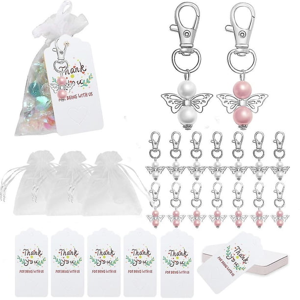 Paquete de 30 llaveros de ángel de la guarda, recuerdos de boda para baby shower