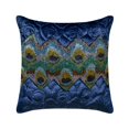 thumbnail image 6 of The HomeCentric Decorative Blue Pack of 2, 14x14 inch (35x35 cm) Throw Pillows, Velvet Quilted, Bead Embroidery & Peacock Decor Throw Pillows For Couch, Floral Pattern Modern Style Easter - Neelkanth, 6 of 11