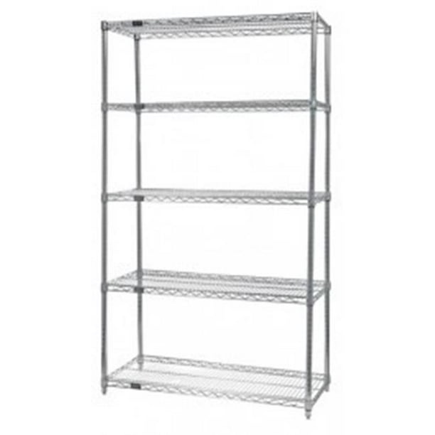 Stainless Steel 5 Shelf Wire Shelving, 40 X 36 Bookcase