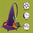 thumbnail image 2 of Xfvqtps Halloween Witch Hat Leaf Decor Halloween Spire Hats for Party Accessory Purple, 2 of 7