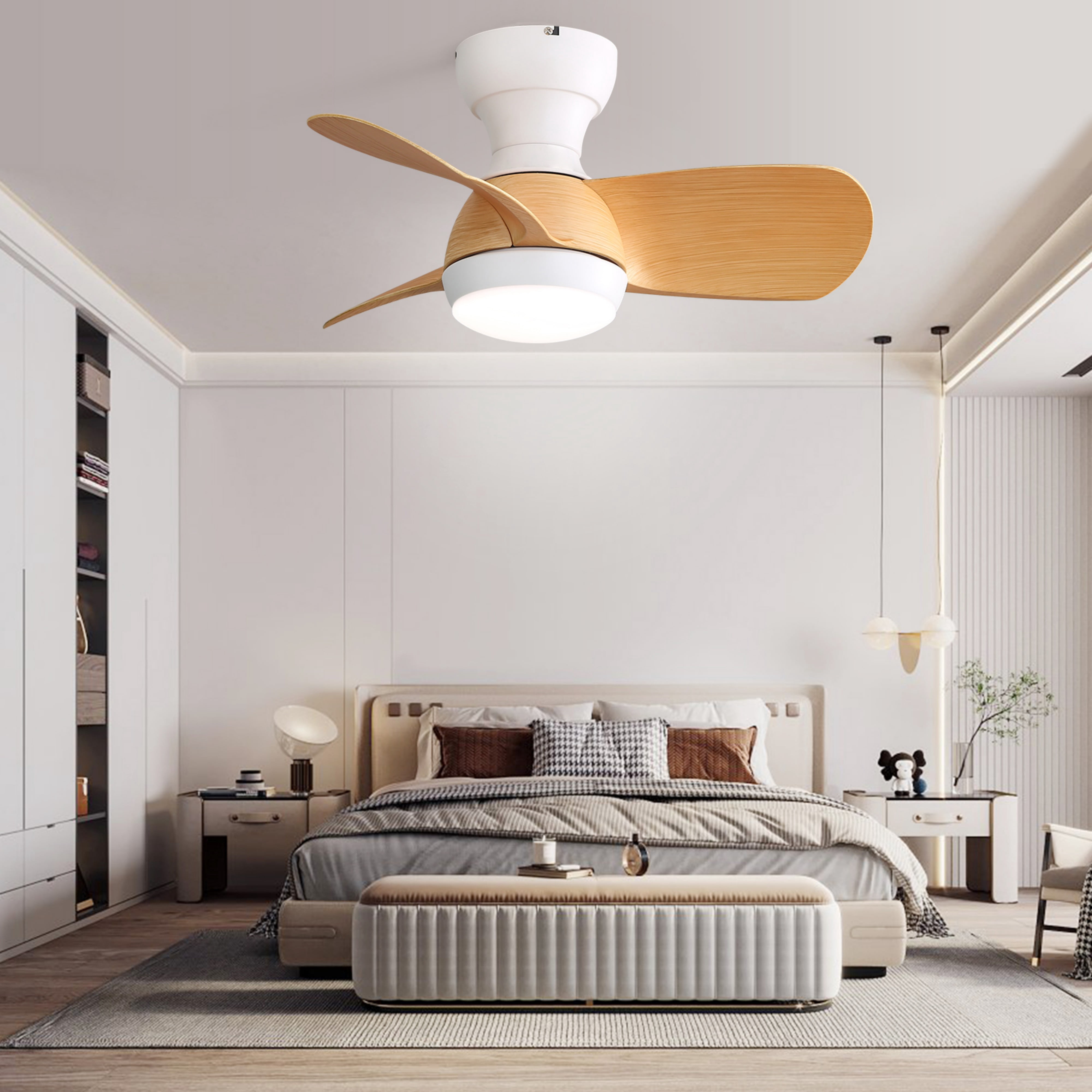 Sofucor Quiet 23 Inch Ceiling Fan with LED Light for Children's Rooms Dining Room Patio