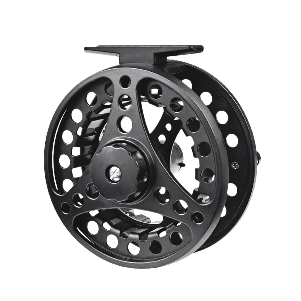 Fly Fishing Reel 2+1 Bearings 5/6 7/8 9/10 Weights Aluminum Alloy Body  Spool 95mm Black 