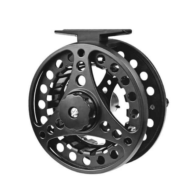 Moulinet de Pêche à la Mouche en Alliage d'Aluminium 2+1 Roulements Main Gauche Droite Pêche 85mm Noir
