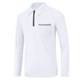 thumbnail image 4 of Ccpelsie Mens Henley Long Sleeve T-Shirt Tops Cotton Casual Shirt Casual Slim Fit Polo Shirts Lapel Neck Tops Work Solid Color Pullover Z5-White,XL, 4 of 7
