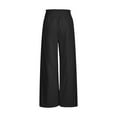 thumbnail image 6 of REALiKUN Women Pull On Pants Elastic Waisted Casual Wide Leg Long Lounge Trousers with Pocket Beach Wear, 6 of 7