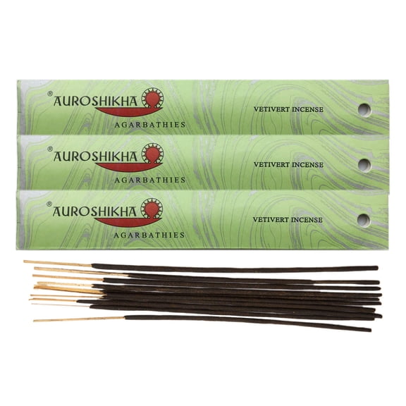 (3-Pack) Auroshikha Vetivert Incense 10 Sticks