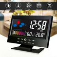 thumbnail image 2 of LCD Weather Station with Clock Thermometer Hygrometer Calendar Voice Control Colorful Display Temperature Monitor Alarm Function, 2 of 5