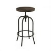 Lavish Home 80-FSTL-5 Swivel Bar Stool - Adjustable Backless Bar or Counter Height Kitchen Stool-Metal, Dark Walnut Stained Seat & Coffee Colored Legs