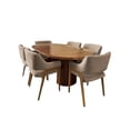 thumbnail image 1 of Comedor para 6 personas de madera de parota color café oscuro, 1 of 7