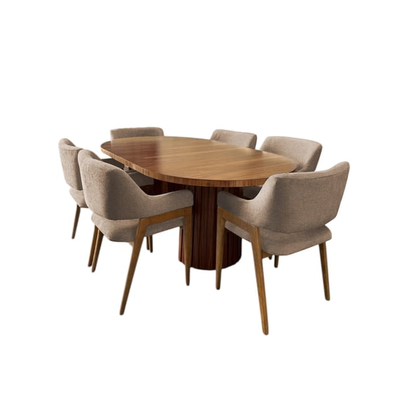 Comedor para 6 personas de madera de parota color café oscuro