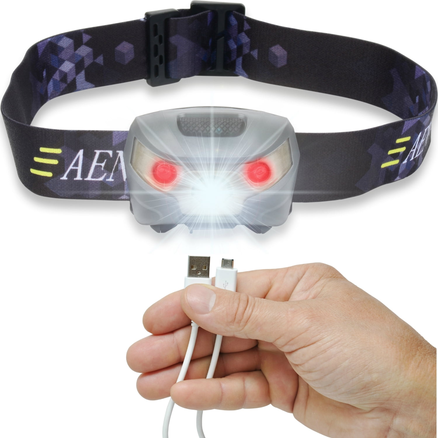 USB Rechargeable LED Headlamp Flashlight Super Bright, Waterproof & Comfortable Perfect Headlamps for Running, Walking,... by