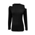 thumbnail image 4 of Womens Tops Cold Shoulder Blouses Long Sleeve Crewneck Tshirts Outfits Casual Dressy Tee Shirt, 4 of 4