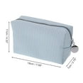 thumbnail image 2 of Unique Bargains 1 Pc Striped Pattern Makeup Bag with Smooth Drawstring Design Light Blue, 2 of 5