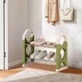 thumbnail image 3 of LACKUST 2 Tier Green Shoe Rack, Stainless Steel Small Narrow Entryway Shoe Storage, Sturdy Ventilated Closet Bedroom Shoe Organizer, Easy Install Space Saving, 3 of 6