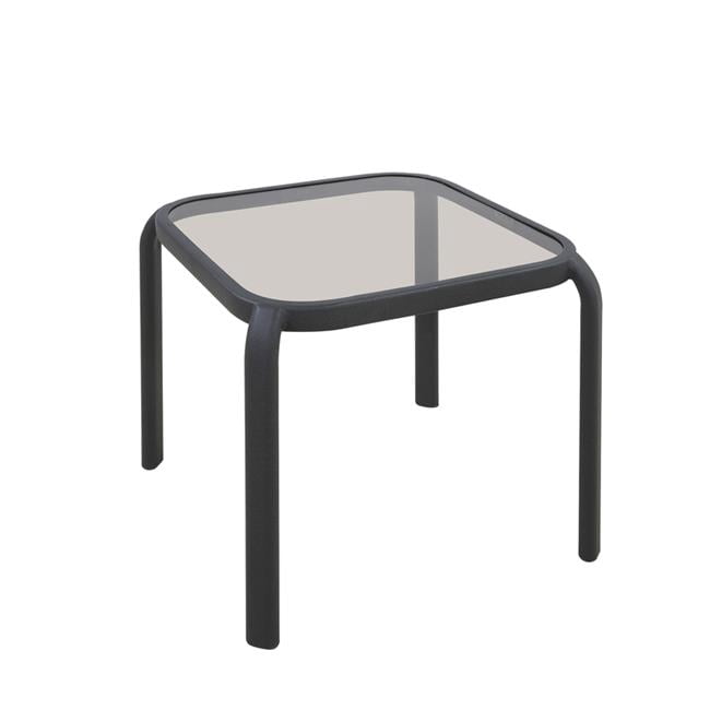 Living Accents 8048142 16 in. Roscoe Square Black Glass Side Table