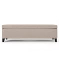 thumbnail image 2 of Benjara BM324431 51 in. Cushioned Seat Birch Wood Legs Storage Bench Ottoman, Beige & Brown, 2 of 5