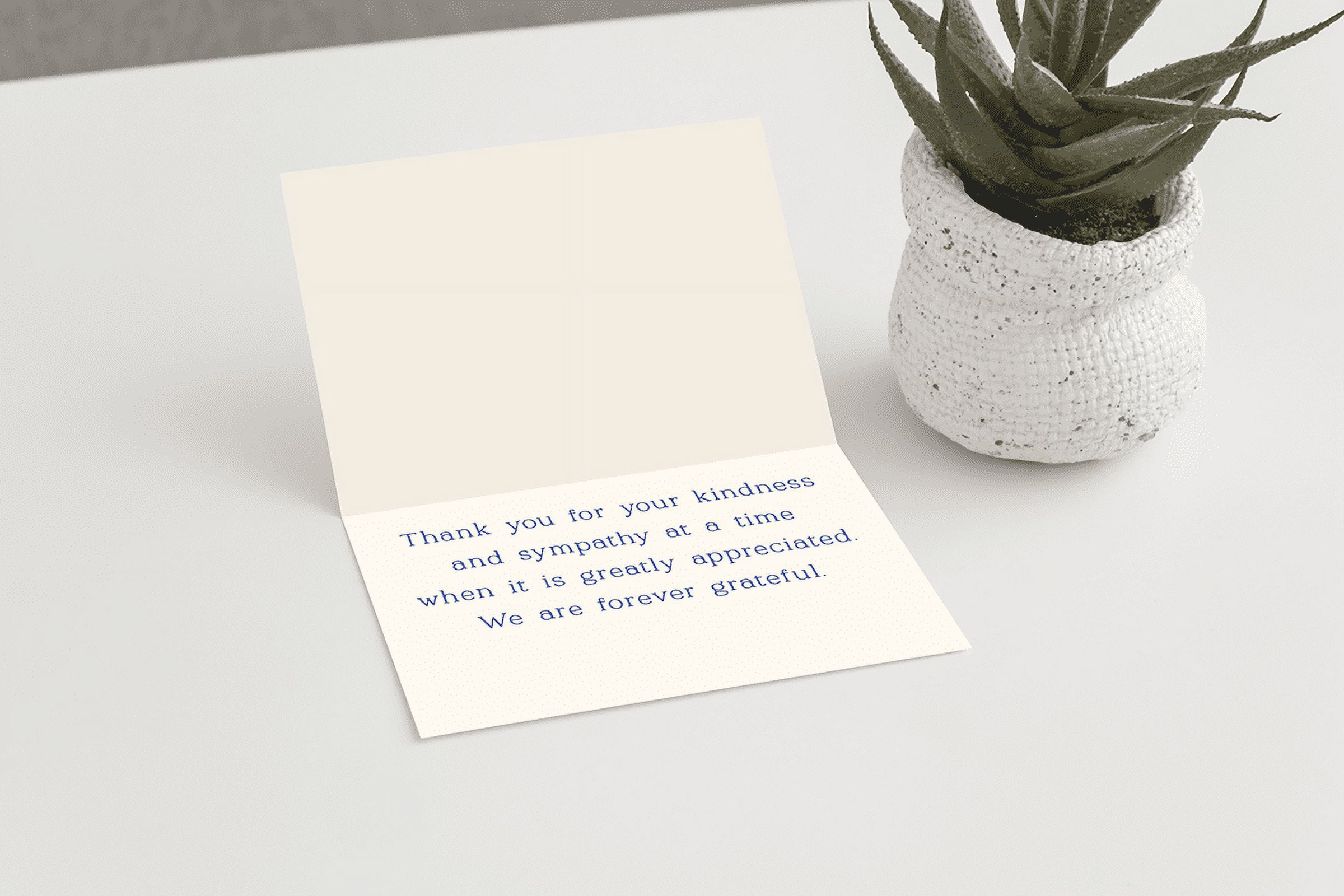 50 Floral Funeral Sympathy Bereavement Thank You Cards With Envelopes - Message Inside (Floral Butterfly)