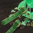 thumbnail image 3 of Bouanq St. Patrick's Day Ribbon Irish Shamrock Fabric Ribbon Shamrock Craft Ribbon Green Wired Ribbon for DIY Hair Bows Wreath Sport Lanyards Wrapping Party Decoration Sewing for National Day, 3 of 7