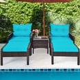 thumbnail image 4 of Gymax 5PCS Patio Set Sectional Rattan Wicker Furniture Set w/ Turquoise Cushion, 4 of 10
