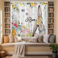 thumbnail image 2 of Easter Kitchen Curtains 63 Inch Length, Easter Bunny Spring Watercolor He Is Risen Flowers Tiers Curtains for Living Room Berdoom Bathroom, Light Filtering Drapes Window Treatment 2 Panels 42"Wx63"L, 2 of 8
