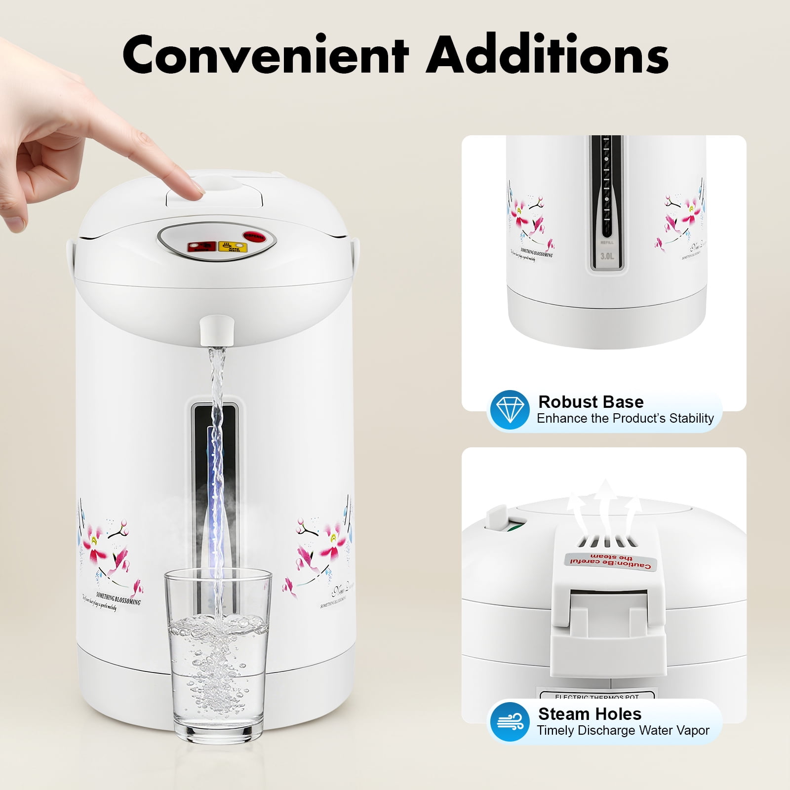 Electric Thermos Pot, Tabletop Electric Kettle, Hot Water Boiler, Countertop Portable Hot Water Dispenser