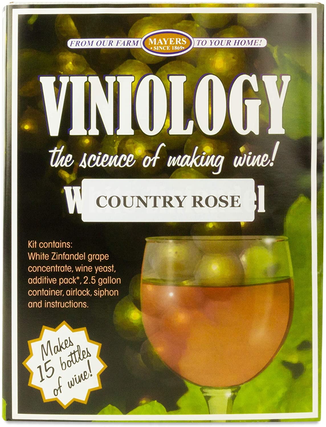 Viniology: The Science of Making Wine Country Rose (White Zinfandel) ｜Makes Up to 12 Bottles of Wine Like a Pro
