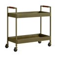 Novogratz Stella Bar Cart, Brass finish, leather