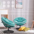 thumbnail image 2 of Mcombo Swivel Papasan Chairs, Gas Lift Cozy Chair with Height Adjustment, Velvet Rocking Saucer Chair for Living Room Bedroom HQ405(Light Green), 2 of 9
