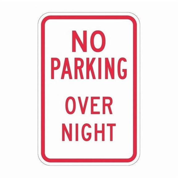Lyle No Overnight Parking Sign,18" x 12, T1-3018-EG_12x18 T1-3018-EG_12x18
