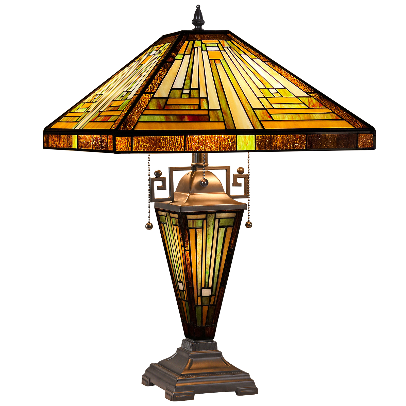 Tiffany Lamp Stained Glass Table Lamp 16x16x24 Inches 3-Light Style Mother-Daughter Vase Desk Reading Light Decor for Home Office Bedroom Living Room