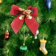 thumbnail image 6 of 5PCS Christmas Bows with Bells Decoration - Hanging Bowknot Xmas Trees Ornaments Craft Present Christmas Decor for Festival Wedding Party (3.15"*3.15"), 6 of 9