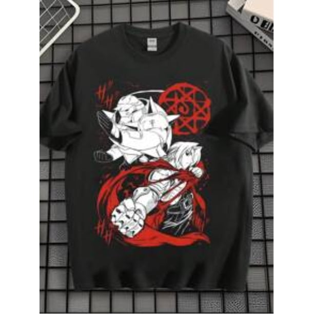 EWH Personality, Street , Men's T-Shirt, Red And Black Color Scheme, Dynamic Pattern,