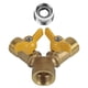 thumbnail image 1 of Adaptador de manguera de latón G1/2 para riego de jardín, de 2 vías y doble grifo, conector de grifo doble, 1 of 14