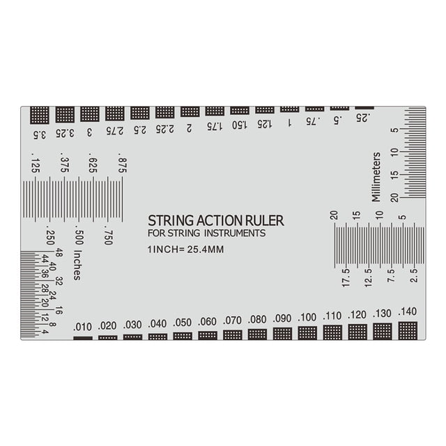 Stainless Steel Guitar String Action Ruler String Ruler Guitar Measuring Gauge Tool 89*51mm for Classical Electric Acoustic Guitar Bass Mandolin Banjo String Instruments