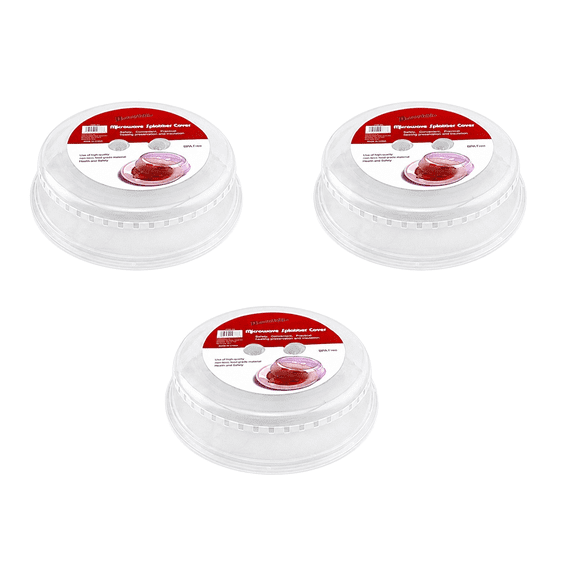 Dependable Industries 3 Pack Microwave Splatter Covers BPA-Free Vented Food Lids