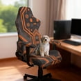 thumbnail image 2 of SCRAWLGOD Cyberpunk Lines Pattern Orange Gray Gaming Chair Cover Set of 4, Breathable Rotating Chair Slipcover Covers with Elastic Bottom Thick Computer Reclining Chair Slipcover with Armrest Cover, 2 of 7