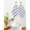 thumbnail image 2 of Navy Blue Striped Kitchen Dish Towels for Drying Dishes Set of 2, Rustic Blue Stripe Modern Art Beige Waffle Weave Microfiber Hand Tea Bathroom Towels Quick Dry & Absorbent Towel 12x12, 2 of 7