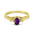 thumbnail image 5 of 10k Yellow Gold Oval Amethyst And Diamond Ring, 5 of 5